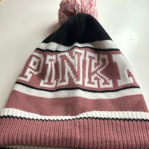 PINK Victoria’s Secret NWOT Beanie Stocking Hat w Pom Winter Apres Ski